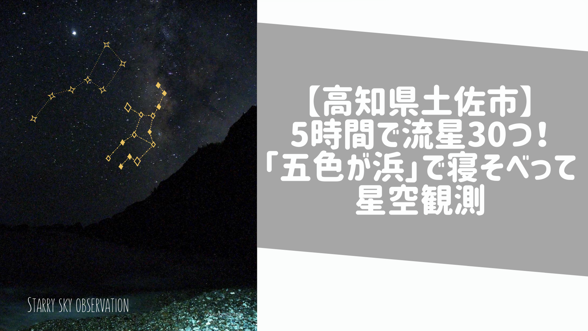 【高知県土佐市】五色が浜で星空観測